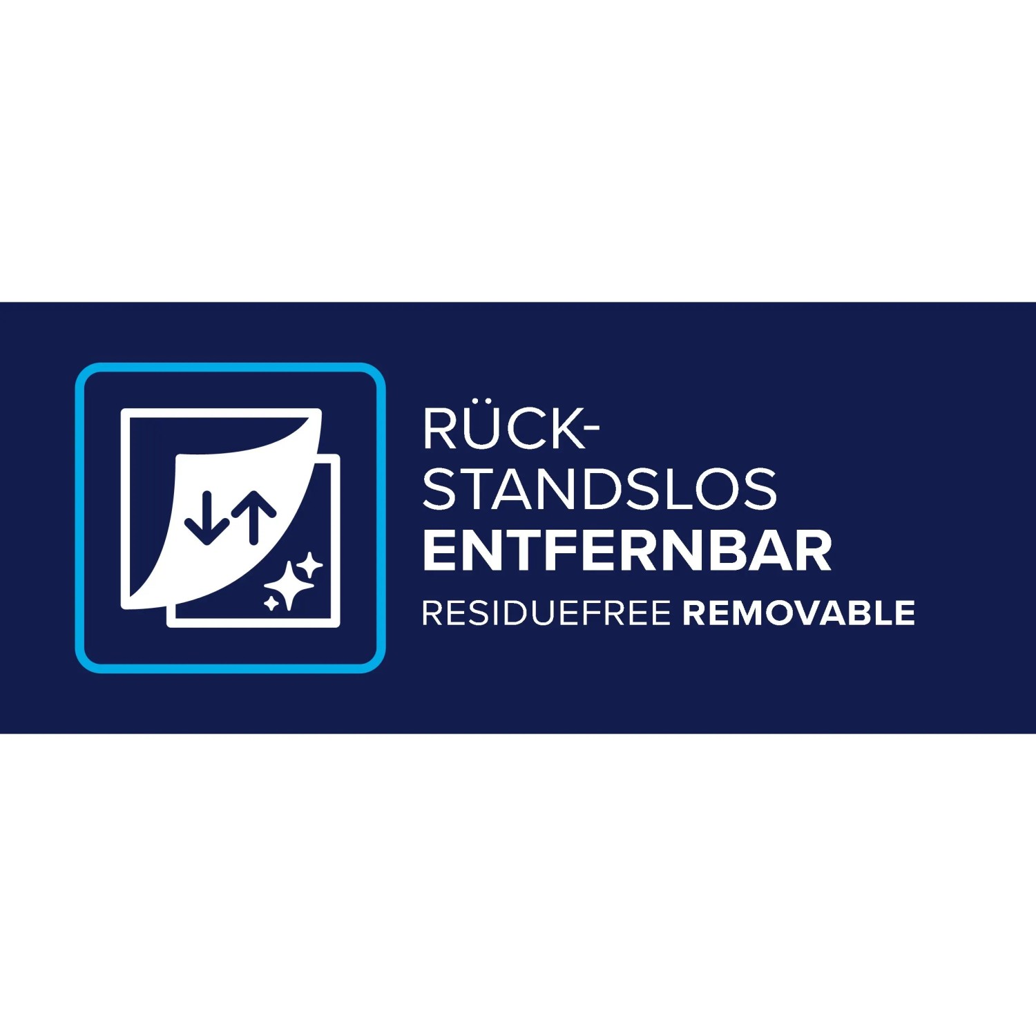 Symbol für rückstandslose Entfernung des tesa Insect Stop Lamellenvorhangs.
