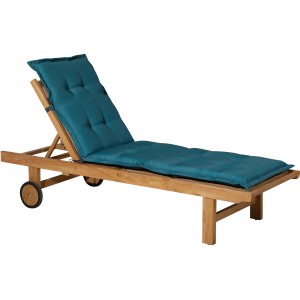 Madison Liegenauflage Panama Sea Blue (200x65 cm) auf einer Holzliege.