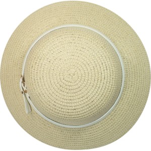 Strohhut Damen Beige Gürtel Gr. 57