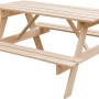 Timbela Kindersitzgarnitur M018-1 Groß aus Holz, ideal für den Garten. Kindermöbel-Set mit Tisch und Bänken.