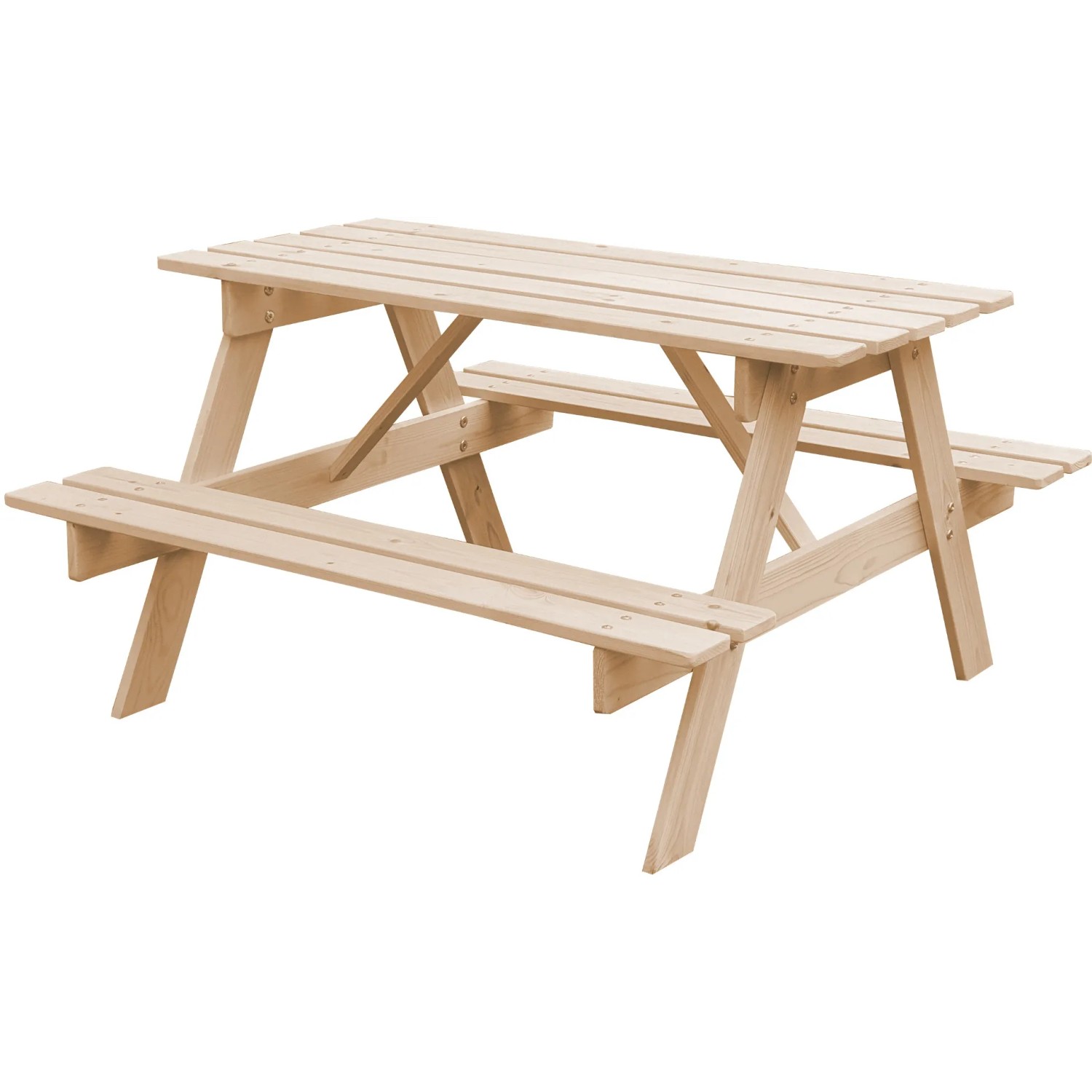 Timbela Kindersitzgarnitur M018-1 Groß aus Holz, ideal für den Garten. Kindermöbel-Set mit Tisch und Bänken.