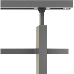 Detailaufnahme: Dolle Geländerset Aluminium eckig für Seitenmontage, graues Metall.