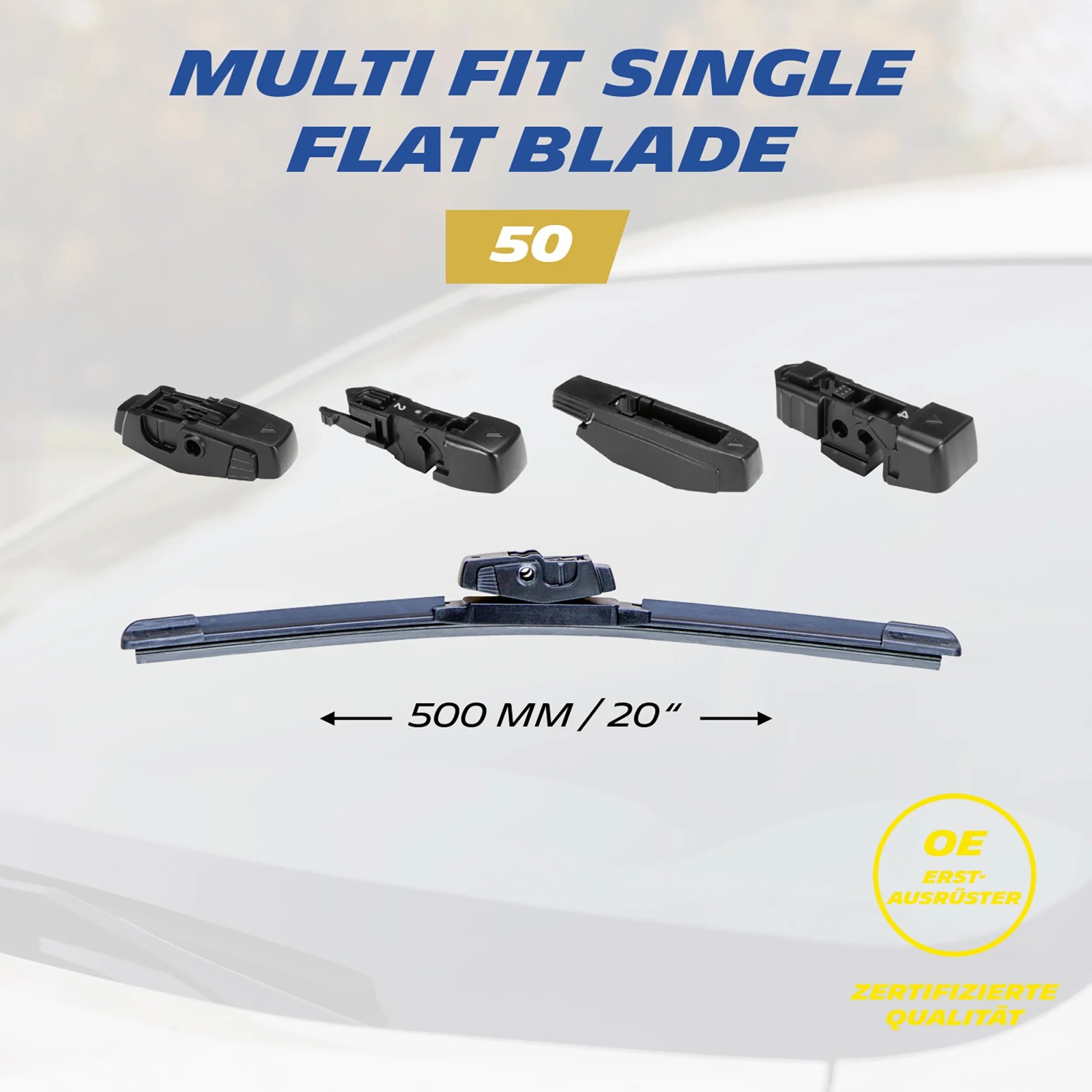Michelin Scheibenwischer Multi Fit 50, 500 mm, mit Adaptern für viele Fahrzeuge.