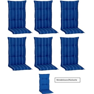 Beo Sitzauflage Niedriglehner Tovarnik 2er-Set Blau-Weiß gestreift