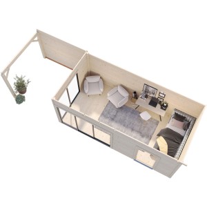 Palmako Gartenhaus Andrea Slide Plus Braun Tauchgrundiert 898 cm x 300 cm FSC®