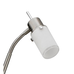 Moderne LED-Stehleuchte Max, 2-flammig, aus Stahl und Glas. Flexibel einstellbare Leselampe.