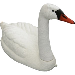 Weiße Ubbink Teichfigur Schwan, 54,5 cm hoch, als Dekoration für Teich oder Garten.