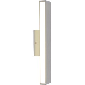 Moderne, weiße LED-Wandleuchte Dubai, 31,6 cm, aus Edelstahl für Innen- und Außenbereich.