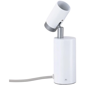Weiße Paulmann Tisch-/Wandleuchte Runa aus Metall, schwenkbarer Spot für GU10 Leuchtmittel.