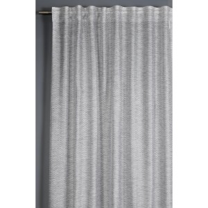 Grauer Bennetti Schal mit Gardinenband, Jacquard-Voile, 140x245 cm, für Gardinenstange oder -schiene.