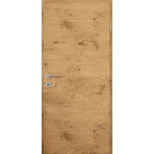 Zimmertür CPL Eiche Ferox, 75x203 cm, Rechtsanschlag, mit Drückergarnitur.