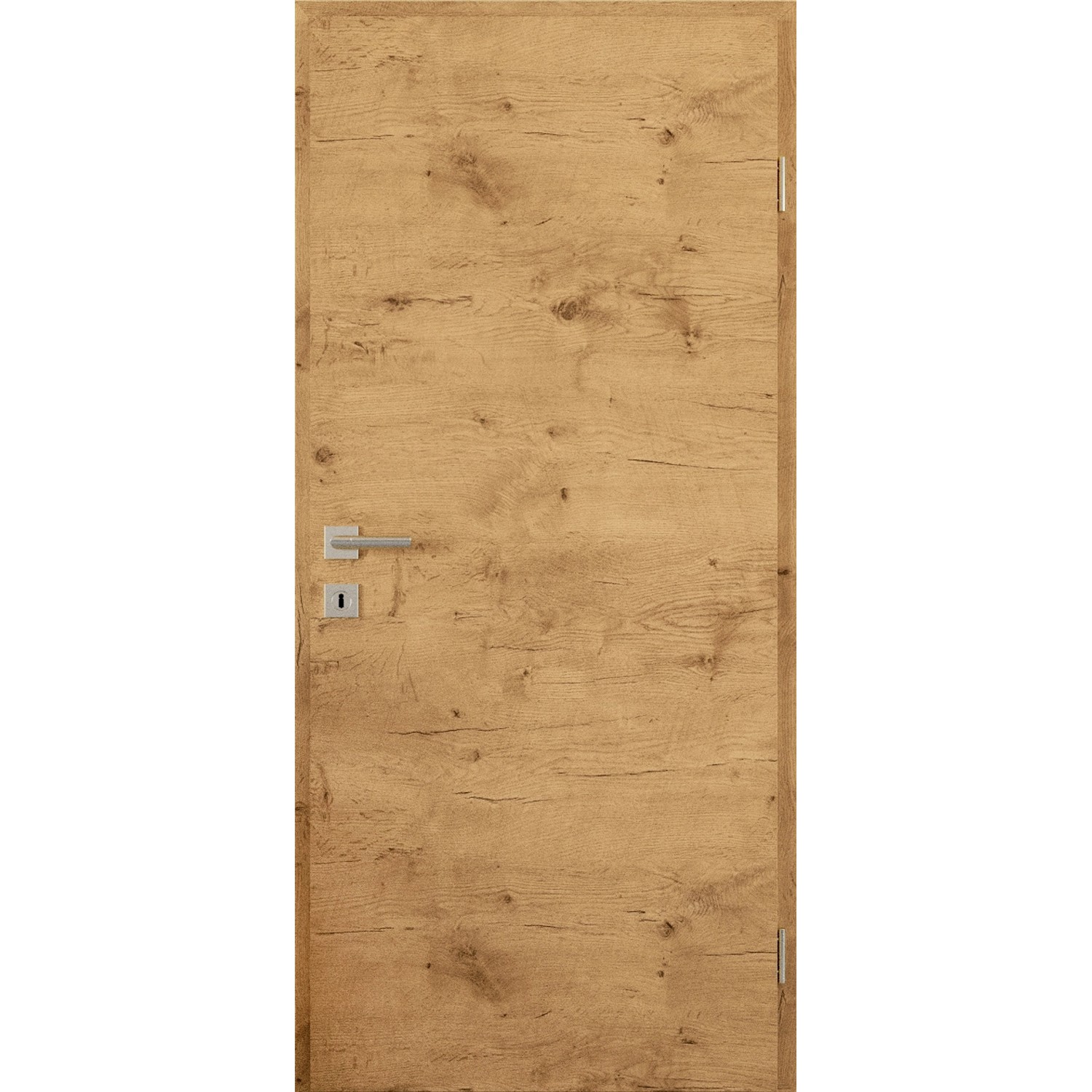 Zimmertür CPL Eiche Ferox, 75x203 cm, Rechtsanschlag, mit Drückergarnitur.