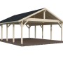 Palmako Carport Robert 555 x 732 cm Tauchgrundiert Transparent FSC®_2
