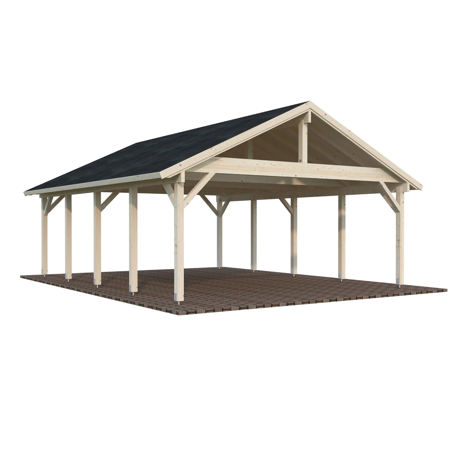 Palmako Carport Robert 555 x 732 cm Tauchgrundiert Transparent FSC®_2