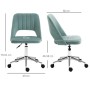 Vinsetto Bürostuhl in Grün mit Samtoptik, Rollen und verstellbarer Höhe. Ergonomisches Design für Home-Office.