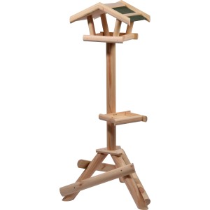 Dobar Vogelhaus Piet mit Ständer aus FSC®-Holz, wetterfest lasiert und mit Futtertablett.