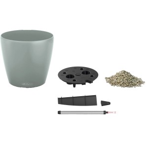Lechuza Classico Color Eco 60 Pflanzgefäß hellgrau mit Zubehör (Bewässerungssystem, Substrat).