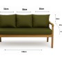 Grünes Setgarden Bankkissen für 3-Sitzer Gartenbank, 150x60 cm + 3 Rückenkissen.