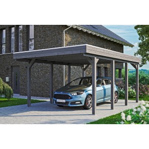 Carport Friesland Schiefergrau 397 x 555 cm mit EPDM-Dach