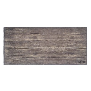 Universal Teppichläufer Home Wood, 67x150 cm, mit Holz-Optik und Schriftzug 'Home'.