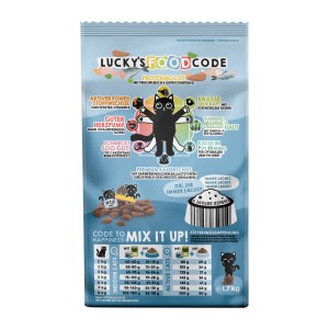 Lucky Lou Katzen-Trockenfutter Adult Geflügel & Lachs 1,7kg. Trockenfutter für ausgewachsene Katzen.