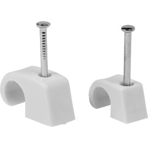 Nagelschellen-Set, 240-teilig, zur Kabelbefestigung auf Mauerwerk und Holz.