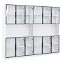 okwish Vitrine mit LED Beleuchtung Schranktüren Stauraum Wohnzimmer 240x34x200cm Weiß
