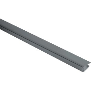 Grosfillex Abschlussprofil, 260cm, Cold Grey, für 5-8mm Paneele, klippbar.