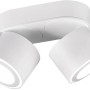 Weißer Trio LED Einbaustrahler/Aufbauspot Taurus mit zwei schwenkbaren Spots.