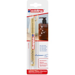 Edding 751 Glanzlackmarker Gold zum Beschriften von Glas, Metall und Kunststoff.