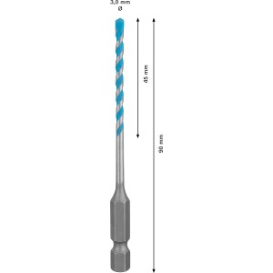 Bosch Expert Multi Construction Bohrer Hex-9, 3 mm, Universalbohrer für verschiedene Materialien.