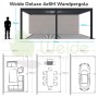 Weide E-Deluxe Plus | elektrische Wand Pergola mit LED | Voll Aluminium | 4 x 6 M | motorisiertes Lamellendach weiß_6