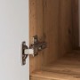 Detailaufnahme: Scharnier am Held Möbel Midischrank Florenz, Wotaneiche, für Bad-Hängeschrank.
