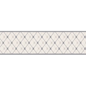 A.S. Création Borte selbstklebend Geometrisch 5 m x 17 cm Weiß-Grau