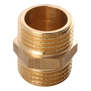 Sanitop-Wingenroth Doppelnippel, 1/2 Zoll, aus Messing, mit Außengewinde.