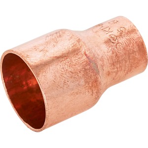 Löt-Reduziermuffe aus Kupfer, 22 mm x 15 mm, für Kupferrohr-Verbindungen.