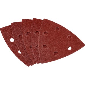 LUX Schleifauflagen für Dreieckschleifer, 96x96mm, K320, 5er-Set, gelocht.