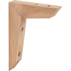 Holzkonsole Eiche, 17,5x12,5cm, zur Befestigung von Wandregalen. Stabile Regalkonsole aus Massivholz.