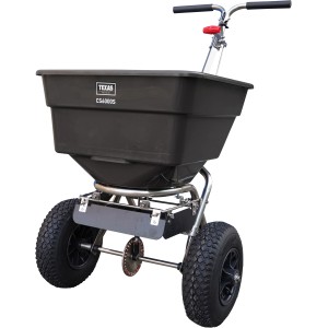Texas Streuwagen CS6000S mit 58L Fassungsvermögen und Stahlrahmen für Saatgut, Dünger und Streusalz.