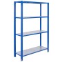 Blaues Ar Shelving T Profil Steckregal mit 4 Böden (verzinkt), 200x120x30 cm, max. 180 kg Last.