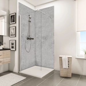 Schulte DecoDesign Duschrückwand in Stein Grau Hell, 255x150cm, für moderne Badgestaltung.