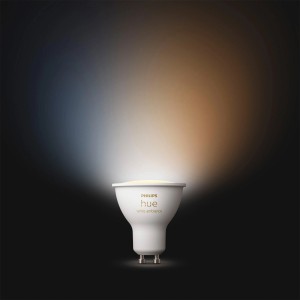 Philips Hue GU10 LED-Spot, 4,2W, mit verschiedenen Weißtönen.