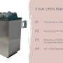 Karibu Fasssauna Ofen 9kW: Saunaofen mit Diabassteinen für Fasssauna-Set.