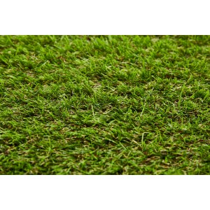 Detailaufnahme Kunstrasen Mykonos Grün, Meterware. Strapazierfähig und UV-beständig.