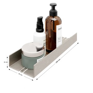 Schulte Duschablage in Edelstahloptik, Größe S, mit Pflegeprodukten. Praktisches Duschregal zum Kleben.
