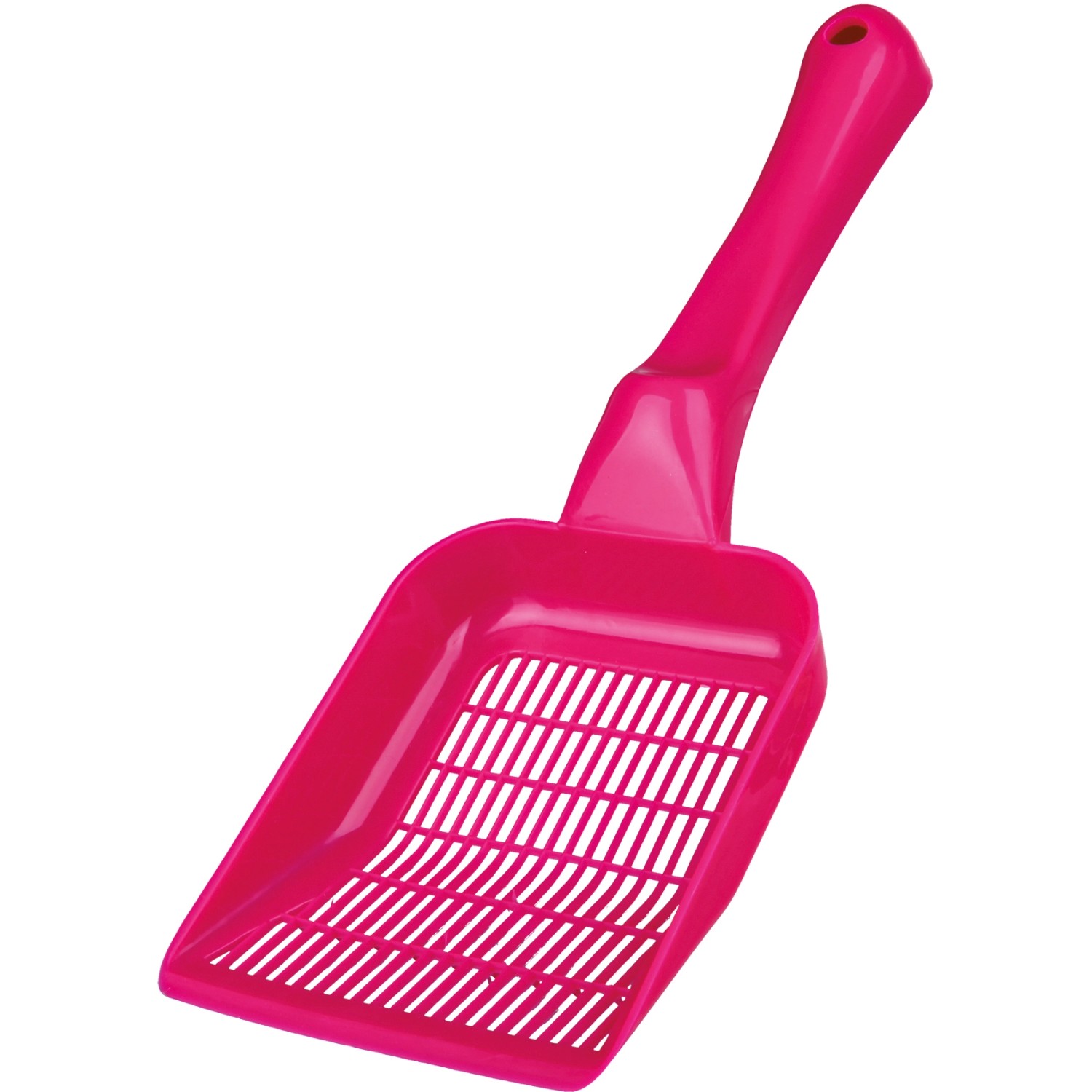 Pinke Jollypaw Streuschaufel für Ultrastreu, Kunststoff, mit Löchern.