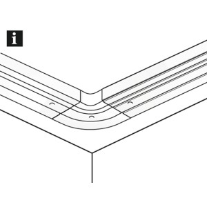 Gardinia Erkerbogen GE3, 3-läufig, weiß, 90° Innenbogen für Gardinenschienen.