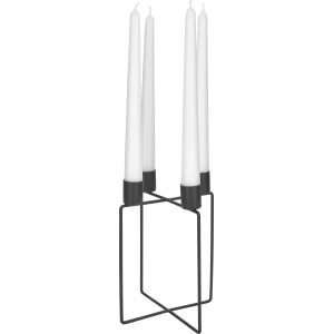 Schwarzer Kerzenhalter Midnight Mystery für 4 Kerzen, 10,5x10,5 cm.