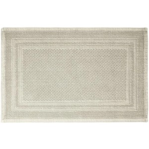 Beiger Spirella Elements Badteppich, 50x80 cm, aus Baumwolle mit Bordüre.