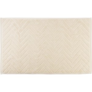 Beiger Badteppich Cosy Wave von baliv, 75x45 cm, Baumwolle mit geometrischem Muster.